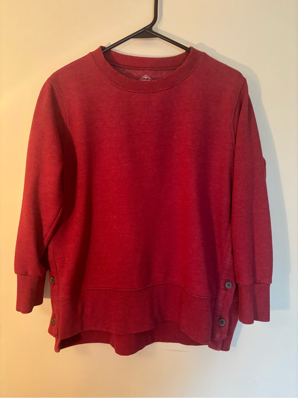 St. John's Bay Red Crewneck Sweater with Side Buttons